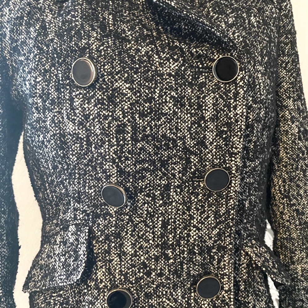 Express Womens Coat Ploy/Wool Blend With Gold Tri… - image 3